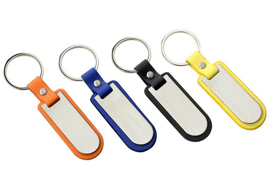 Do Keyring de couro da porta-chaves do plutônio do logotipo do laser suporte chave liga de zinco