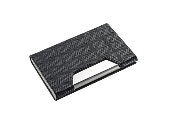 caixa de cartão magnético 64*97*17mm do suporte de cartões do couro do plutônio da promoção 65g
