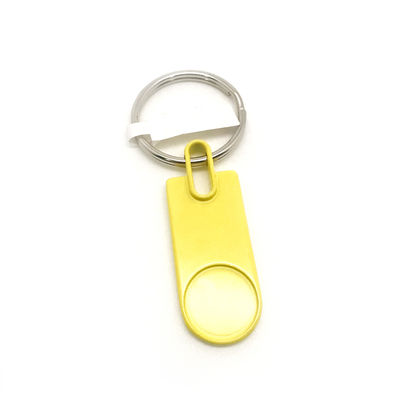 Carregador de chaveira de liga de zinco de metal Cor amarelo 19x79x6mm