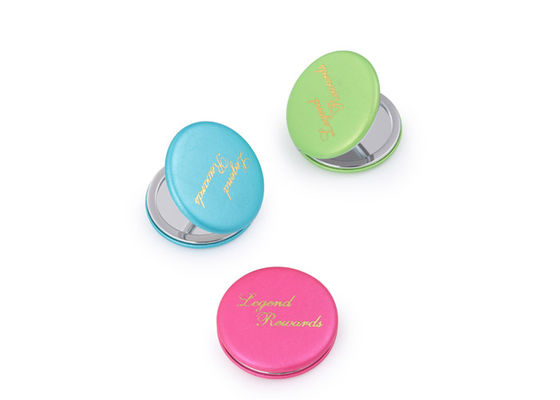 Espelhos cosméticos relativos à promoção da bolsa do estojo compacto do plutônio do espelho do bolso de Macaron