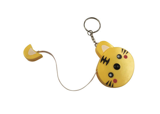 Alfaiate plástico Animal Metal do ABS bonito de Tiger Retractable Tape Measure