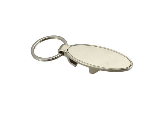 Keyring gravado personalizado elipse da corrente chave de abridor de garrafa metal liga de zinco