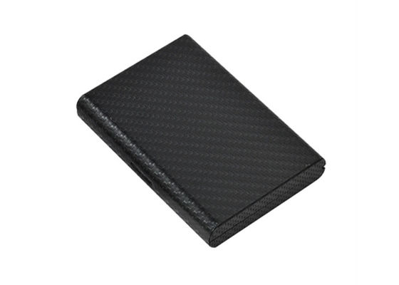 Organizador Wallet RFID do cartão de crédito da fibra do carbono que obstrui o alumínio de couro