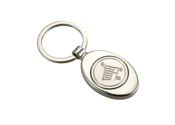 Keyring liga de zinco do suporte da corrente chave do metal da moeda do carro da compra da elipse 29g
