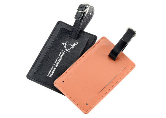 A etiqueta de couro da bagagem do curso do plutônio personalizou a impressão de tela de seda Logo Baggage Tag