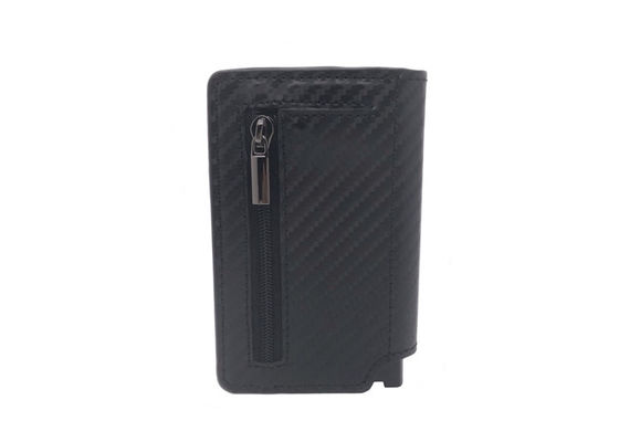 Suporte de couro de Wallet Rectangle Card do organizador do cartão de crédito do plutônio RFID do carbono