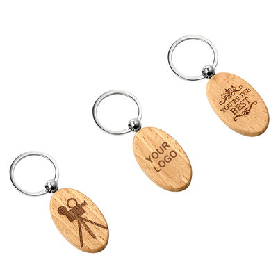 Keychains de madeira personalizado com nome personalizou o Keyring redondo da sublimação