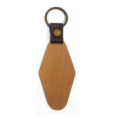 A corrente chave de madeira personalizada 14g do rombo personalizou a noz gravada de Watel