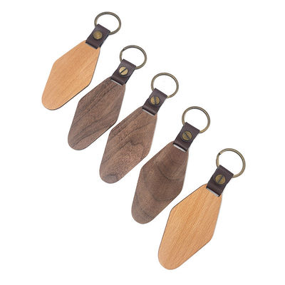A corrente chave de madeira personalizada 14g do rombo personalizou a noz gravada de Watel
