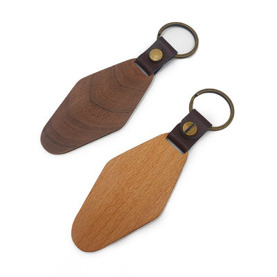 A corrente chave de madeira personalizada 14g do rombo personalizou a noz gravada de Watel