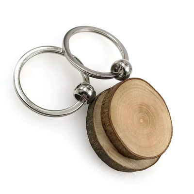 Corrente chave simples Handcrafted de madeira redonda que grava Eco natural amigável e rústico