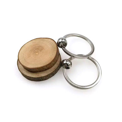 Corrente chave simples Handcrafted de madeira redonda que grava Eco natural amigável e rústico