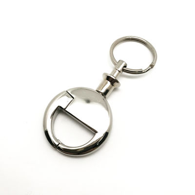 Chave retrátil de cor prateada com personalização de logotipo em cor prateada