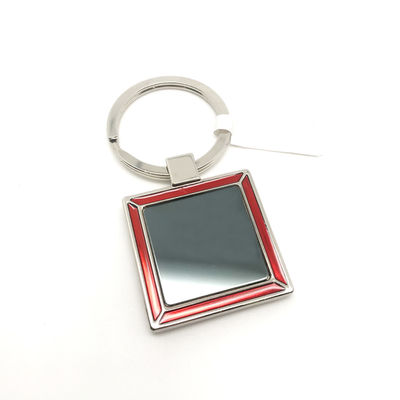 Carregador de chaveiro de liga de zinco vermelho com logotipo personalizado 34x72x5mm