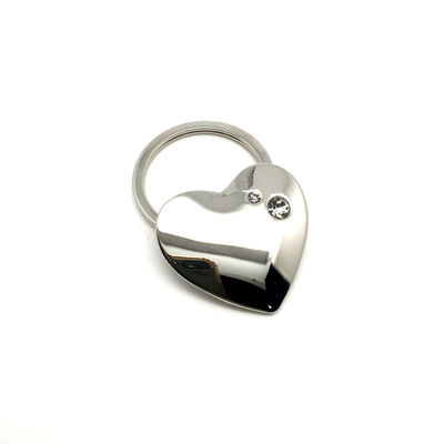 Porta-chaves de metal de prata com logotipo personalizado em saco individual