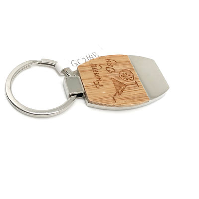 Chave de chave de madeira gravada personalizada Eco-friendly Gift Decoration com beleza de madeira natural