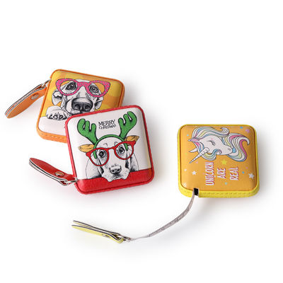 Medida de fita de PU retrátil de dupla face com cor personalizável e faixa de 150 mm / 60 polegadas