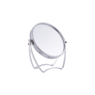 Lâmina de mesa de LED de couro PU de prata com função giratória
