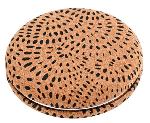 Espelho de bolso de PU cosmético personalizado com 1x/2x de ampliação