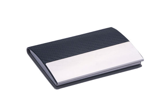 Metal PU Slim Minimalista Retangular Cartão de Visita