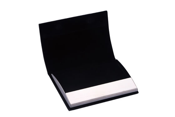 Metal PU Slim Minimalista Retangular Cartão de Visita