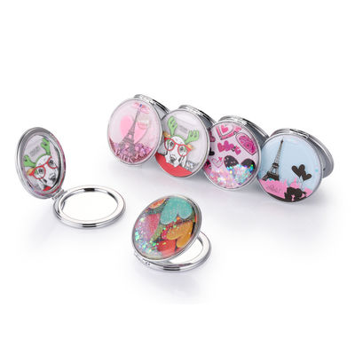 Espelho de bolso de PU compacto personalizado para beleza em movimento