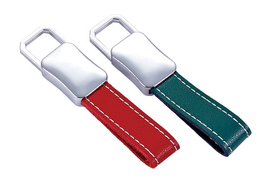 Porta-chaves de couro premium em cores vibrantes