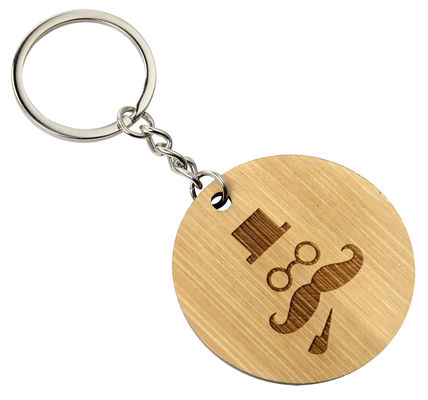 Gravação de chaveiro de madeira com espessura de 2-10mm para eventos corporativos, personalização e decoração