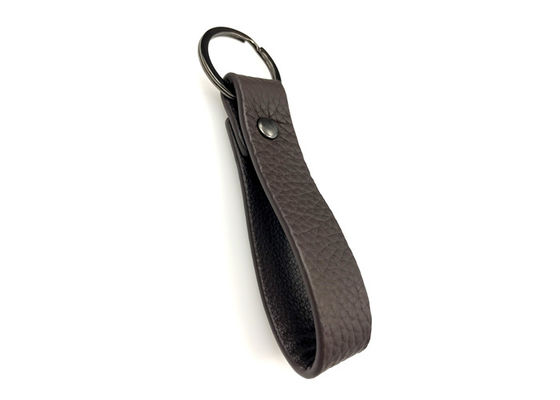 Suporte chave de couro genuíno do plutônio de Debossed 10mm para as chaves personalizadas