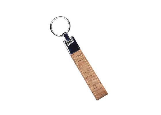 Presente de couro maioria da propaganda da lembrança de Cork Plain Leather Keyring 12mm Keychains