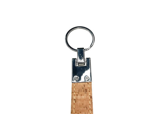 Presente de couro maioria da propaganda da lembrança de Cork Plain Leather Keyring 12mm Keychains