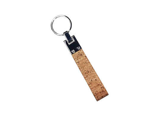 Presente de couro maioria da propaganda da lembrança de Cork Plain Leather Keyring 12mm Keychains