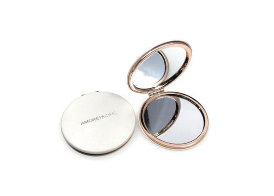 Espelho gravado dobrável 1cm do bolso de Rose Gold Metal Compact Mirror densamente