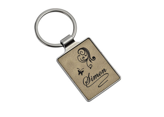 Chave 4mm cor-de-rosa Ring Advertising de Logo Leather Key Chains 55mm da gravura do laser