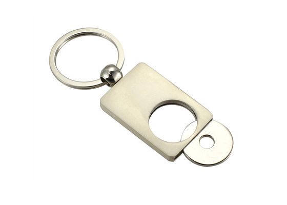 Passe o Keyring imprimindo UV da moeda do trole do retângulo do suporte da corrente chave do metal