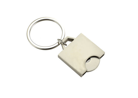 Laser que grava o Keyring simbólico do trole da compra do quadrado do suporte da corrente chave do metal