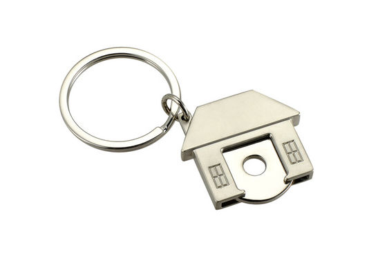 Do Keyring bonito simbólico da forma da casa do trole chave imprimindo UV Ring Holder do metal