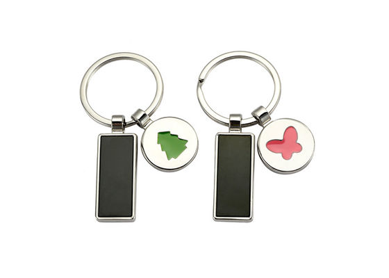Corpo feito sob encomenda do retângulo do pendente de Logo Metal Keychain Holder Cute da promoção