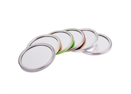 Mini Unique Silver Compact Mirror gravou o metal Logo Single Sides de Debossing