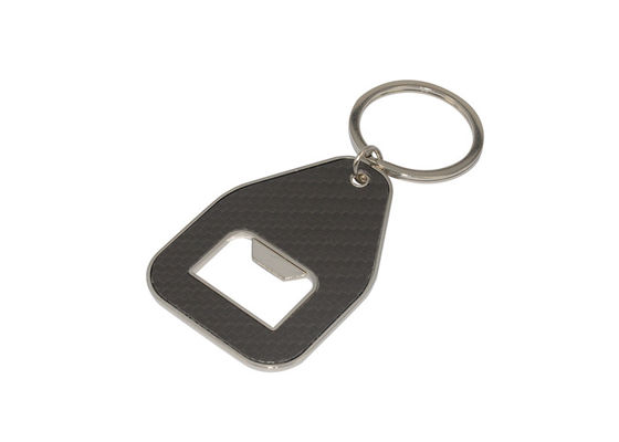 Keyring de couro liga de zinco da fibra do carbono do abridor de garrafa do suporte da corrente chave do plutônio