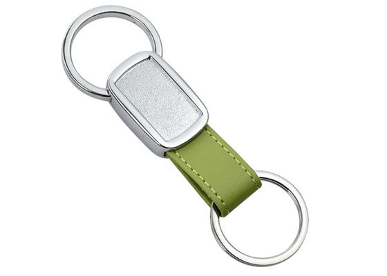Cola Epoxy que abobada o Keyring de couro personalizado do metal da fita das portas-chaves 10mm Debossed
