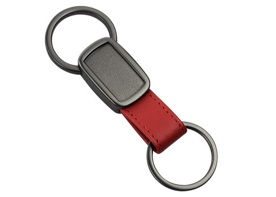 Cola Epoxy que abobada o Keyring de couro personalizado do metal da fita das portas-chaves 10mm Debossed