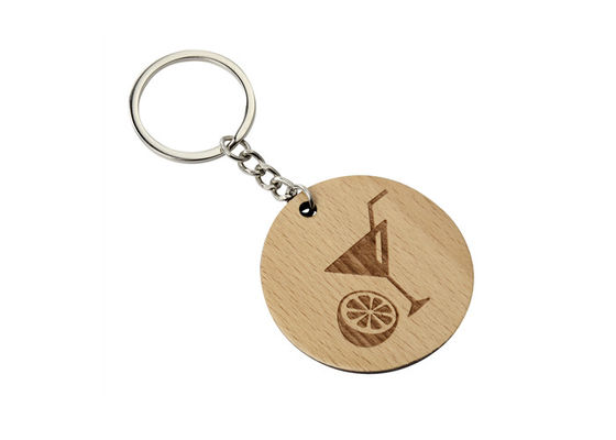 Construção de abóbadas bonito de Logo Plain Wooden Keychain Epoxy da corrente chave do metal do presente da lembrança