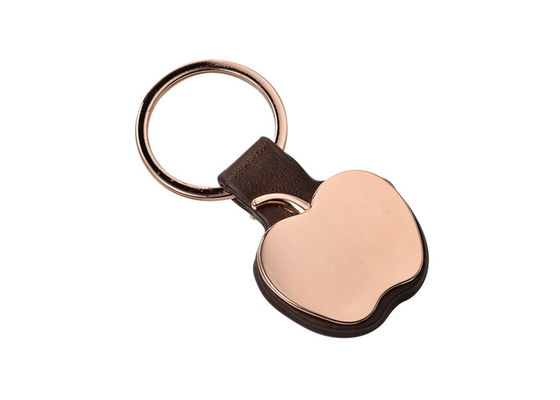 Corrente chave de couro do plutônio da liga de Pantone Rose Gold Key Rings Zinc