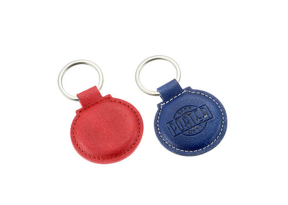 Suporte de couro das portas-chaves do plutônio do logotipo de Debossing em volta da espessura de 6.5mm