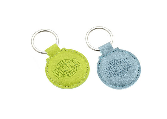 Suporte de couro das portas-chaves do plutônio do logotipo de Debossing em volta da espessura de 6.5mm