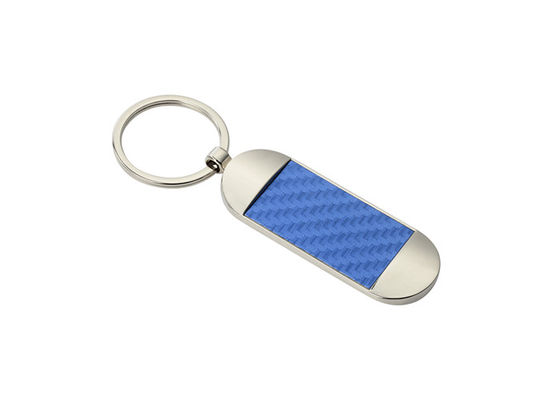 Do suporte de couro das portas-chaves do plutônio da textura da elipse promoção azul da lembrança