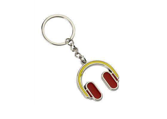 Passe o Keyring bonito do fones de ouvido do metal do presente da lembrança das portas-chaves do esmalte