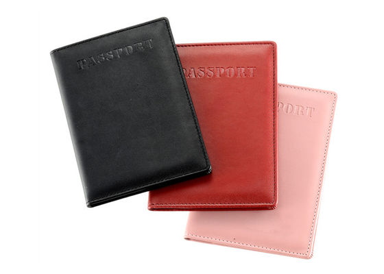 O suporte contínuo do passaporte do curso do retângulo personalizou Logo Pu Leather Passport Holder