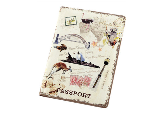 Curso que imprime a tampa Logo Personalised Passport Wallet gravado couro do passaporte do plutônio
